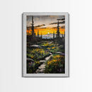 Mountain Sunset, Wilderness Landscape, Nature Wall Art, Outdoor Adventure Print, Framed Canvas Print, Living Room Decor, Cabin Aesthetic