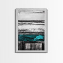 Ocean Waves, Modern Coastal Art, Textured Beach Scene, Nautical Wall Decor, Relaxing Living Room Art, Framed Canvas Print