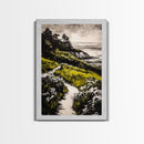 Pathway View, Coastal Nature Painting, Canvas Print, Scenic Landscape, Green and White Wall Art, Serene Home Decor, Boho Artwork