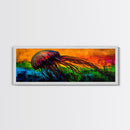 Jellyfish Art, Ocean Canvas Print, Vibrant Sea Life, Coastal Decor, Colorful Nautical Art, Modern Beach House, Living Room Wall Art