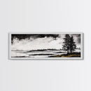 Coastal Landscape Art, Black and White Wall Print, Minimalist Seascape Decor, Modern Beach House Artwork, Canvas Print