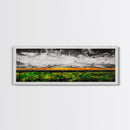 Dramatic Sky, Stormy Landscape, Sunset Over Fields, Modern Nature Art, Framed Canvas Print, Living Room Decor, Abstract Art, Moody Wall Art