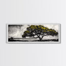 Majestic Tree, Black and White Landscape, Nature Art, Rustic Wall Decor, Framed Canvas Print, Living Room Art, Fall Inspired, Timeless Scene