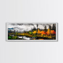 Misty Forest, River Reflection, Fall Foliage, Canvas Print, Cabin Wall Art, Nature Inspired Decor, Rustic Living Room Art