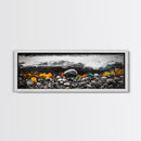 Pebble Beach, Ocean Waves, Coastal Rocks, Canvas Print, Nautical Home Decor, Beach House Art, Nature-Inspired Wall Art, Minimalist Seascape