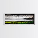 Stormy Beach, Monochrome Art, Framed Canvas Print, Coastal Wall Art, Modern Home Decor, Minimalist Landscape, Office Art, Large Wall Art