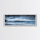Ocean Wave, Moody Seascape, Blue Water Art, Stormy Sky, Coastal Home Accent, Surfer Decor, Minimalist Wall Art, Canvas Print