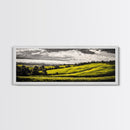 Rolling Hills, Countryside Landscape, Green Fields, Framed Canvas Print, Rural Wall Art, Nature Scene, Pastoral Painting, Home Office Art