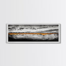 Golden Horizon, Dramatic Sky, Minimalist Landscape, Framed Canvas Print, Neutral Wall Art, Modern Office Decor, Large Wall Hanging