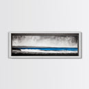 Coastal Serenity, Ocean Waves, Minimalist Decor, Framed Canvas Print, Modern Beach Wall Art, Living Room Artwork, Blue Seascape