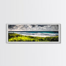 Seaside Escape, Grassy Cliffs, Coastal Wall Art, Canvas Print, Beach Landscape Painting, Relaxing Ocean View, Bedroom Wall Decor