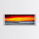 Fiery Sunset Seascape, Dramatic Ocean Painting, Bold Sunset Wall Art, Beach Vibes Decor, Coastal Home Art, Bedroom Wall Artwork, Canvas Print