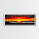 Sunset, Ocean, Waves, Canvas Print, Vibrant Sunset Wall Art, Beach House Decor, Coastal Painting, Living Room Art, Boho Aesthetic, Seascape