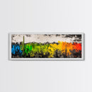 Desert Cactus, Colorful Southwest Art, Boho Wall Decor, Rustic Western Style, Abstract Painting, Framed Canvas Print, Living Room Wall Art