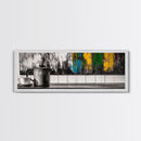 Coffee Time, Rustic Kitchen Wall Art, Abstract Cafe Print, Farmhouse Home Decor, Colorful Modern Painting, Cozy Home Vibes, Framed Canvas Print
