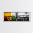 Rustic Landscape, Nature Wall Art, Farmhouse Decor, Cozy Autumn Aesthetic, Colorful Fields Painting, Framed Canvas Print, Living Room
