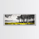 Lakeside Trees, Tranquil Landscape Art, Serene Nature Print, Black White Wall Decor, Peaceful Home Aesthetic, Framed Canvas Print