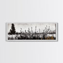 Wildflower Field, Rustic Landscape Art, Nature Print, Framed Canvas Print, Boho Wall Art, Living Room Decor, Autumn Art