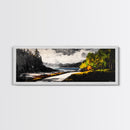 Forest Path, Beach View, Mountain Landscape, Framed Canvas Print, Wilderness Art, Nature Painting, Living Room Wall Art, Rustic Home Decor