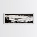 Black White Seascape, Ocean Storm, Dramatic Sky, Framed Canvas Print, Minimalist Art, Coastal Wall Decor, Office Accent, Nautical Home Art