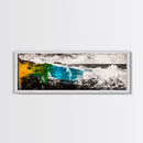 Abstract Ocean Wave, Colorful Coastal Painting, Modern Nautical Wall Art, Bold Seascape Print, Vibrant Beach Decor, Framed Canvas Print