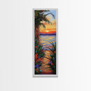 Tropical, Sunset, Pathway, Dreamscape, Canvas Print, dreamy tropical sunset pathway, vacation vibe boho art, living room or bedroom wall art