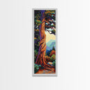 Whimsical, Tree, Forest, Nature, Framed Canvas Print, Autumn tree art in impressionist style, perfect Living Room Wall Art or Fall Decor