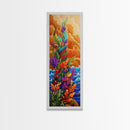 Seaweed Ocean, Abstract, Framed Canvas Print, Vibrant Coastal Kitchen Wall Art, Ocean Inspired Boho Decor, Underwater Garden Style