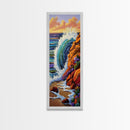 Ocean Wave, Rocks, Canvas Print, Vibrant Coastal Wall Art, Beach Bathroom Art, Nature Inspired, Bold Seascape, Summer Home Decor