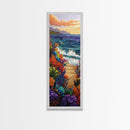 Ocean Waves, Coral Sunset, Canvas Print, Coastal living room wall art, colorful seascape painting, underwater reef design, tropical beach vibe
