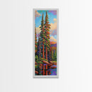 Pines Forest, Reflections Tranquil, Canvas Print, Serene forest lake painting, pine tree wall art, cabin living room decor, landscape piece