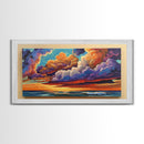 Sunset Sky, Ocean, Dreamscape, Canvas Print, colorful wall art, dreamy cloudscape, living room decor, vibrant fantasy atmosphere
