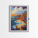 Sunset Beach, Colorful Coastline, Ocean Landscape, Canvas Print, Fall Home Decor, Living Room Wall Art, Dreamy Seaside Painting