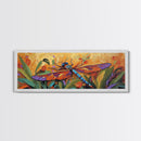 Vibrant Dragonfly, Nature Wall Art, Autumn Decor, Boho Art, Framed Canvas Print, Colorful Insect Painting, Kitchen Wall Art