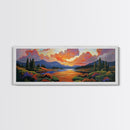Sunset River, Nature Glow, Autumn Lake, Canvas Print, colorful sunset landscape, rustic mountain scene, Fall decor, cabin wall art
