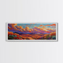Desert Sunset, Golden Fields, Cloudscape Horizon, Canvas Print, vibrant desert painting, Fall boho art, hallway wall art