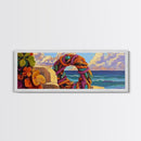 Coastal Wreath Art, Nautical Vibes, Colorful Rope, Framed Canvas Print, Beach House Wall Art, Summer Home Decor, Tropical Boho Art