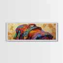 Leather Saddle, Western Gear, Bold Colors, Framed Canvas Print, Cowboy Rustic Wall Art, Boho Entryway Decor, Southwestern Farmhouse Style