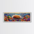 Ocean Splash, Bold Rocks, Sunset Colors, Canvas Print, Vibrant Coastal Art, Abstract Seaside Decor, Living Room Wall Art, Boho Vibes