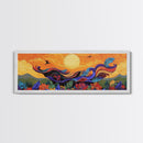 Abstract Bird, Flying Feathers, Bold Sunset, Canvas Print, Vibrant Boho Art, Living Room Statement Piece, Fall Color Palette