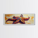 Starfish Pattern, Bold Beach, Ocean Life, Framed Canvas Print, Coastal Bathroom Wall Art, Nautical Boho Decor, Summer Ocean Style