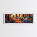 Forest Path, Autumn Leaves, Whimsical Foliage, Canvas Print, Fall Living Room Wall Art, Cozy Nature Decor, Warm Seasonal Aesthetic