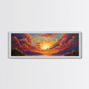 Sunset Serenity Sky, Mountain Glow Art, Dreamy Landscape Painting, Canvas Print, Peaceful Wall Decor, Living Room or Meditation Space