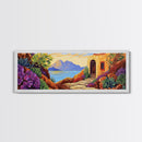 Adobe House View, Desert Coastal Path, Southwest Landscape, Mountain Ocean Art, Canvas Print, Kitchen Wall Art, Warm Boho Style