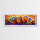 Abstract Coral, Ocean Fantasy, Vibrant Texture, Sunset Skies, Canvas Print, Coastal Wall Art, Beach Decor, Living Room Statement Art