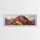 Painted Mountains, Autumn Hills, Desert Landscape, Bold Colors, Framed Canvas Print, Hallway Art, Vibrant Nature Decor, Western Style