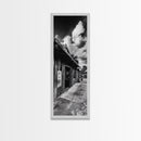 Western Saloon, Rustic Storefront, Desert Vibes, Black and White Photography, Framed Canvas Print, Man Cave Art, Americana Wall Style