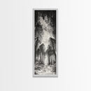 Pine Forest, Nature Path, Tree Canopy, Tranquil Woods, Canvas Print, Forest Wall Art, Minimalist Nature Decor, Meditation Room Artwork