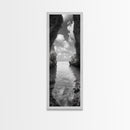 Ocean Cave, Tranquil Waters, Cloudy Sky, Coastal Wall Art, Canvas Print, Black and White Nature Decor, Modern Beach House Wall Art
