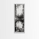 Forest Reflection, Tranquil Lake, Evergreen Woods, Wilderness Scene, Canvas Print, Rustic Cabin Wall Decor, Nature Photography Art